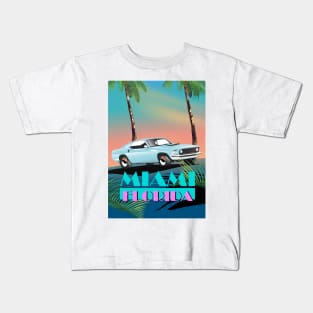 Miami Florida sportcar Kids T-Shirt